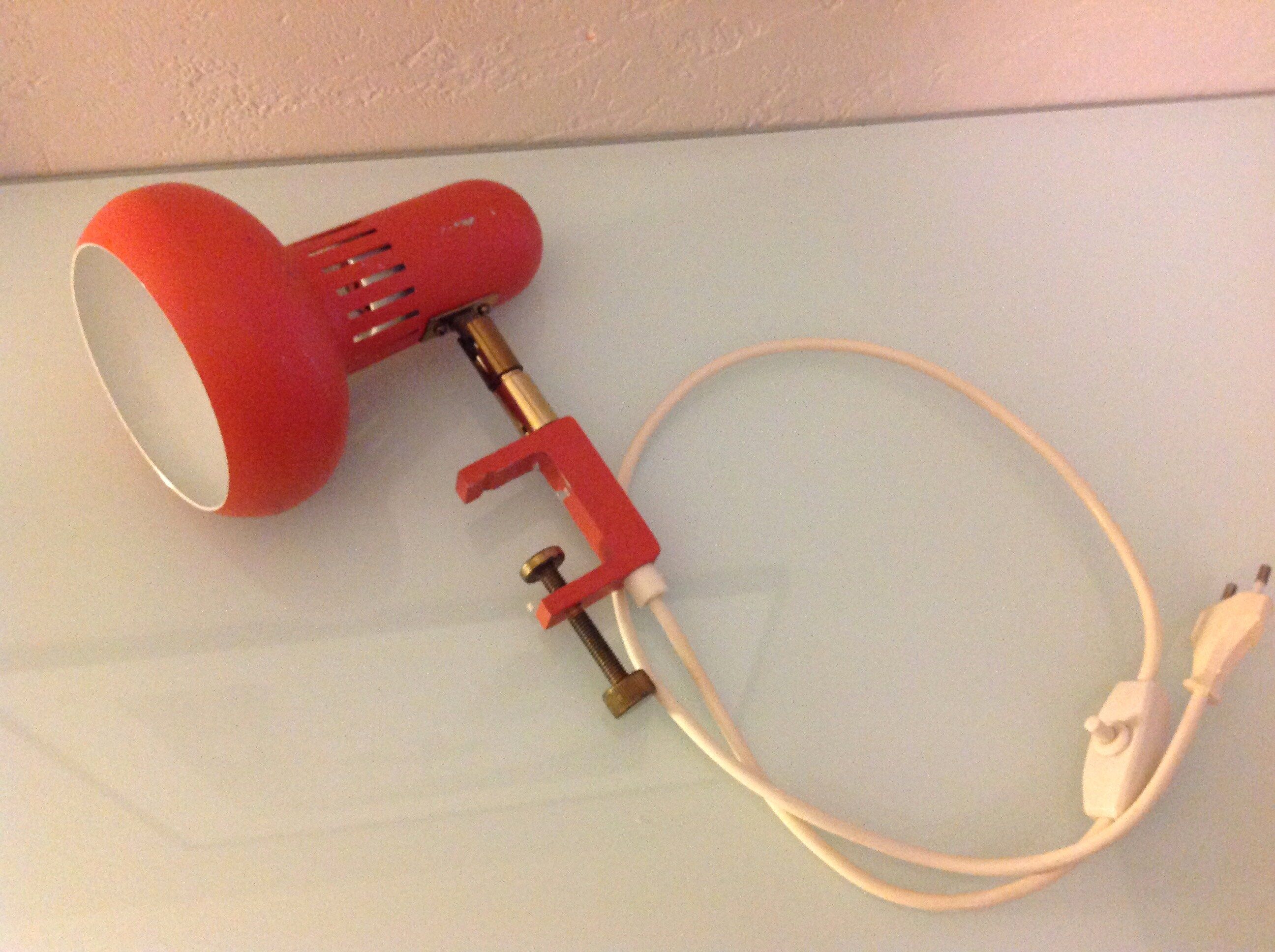 Orange articulated lamp vintage 60/70