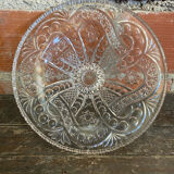 Vintage Cut Glass Fruit Bowl with Chiseled Decoration #D660