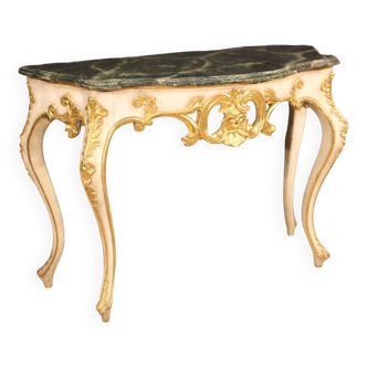 Console in lacquered and gilded wood