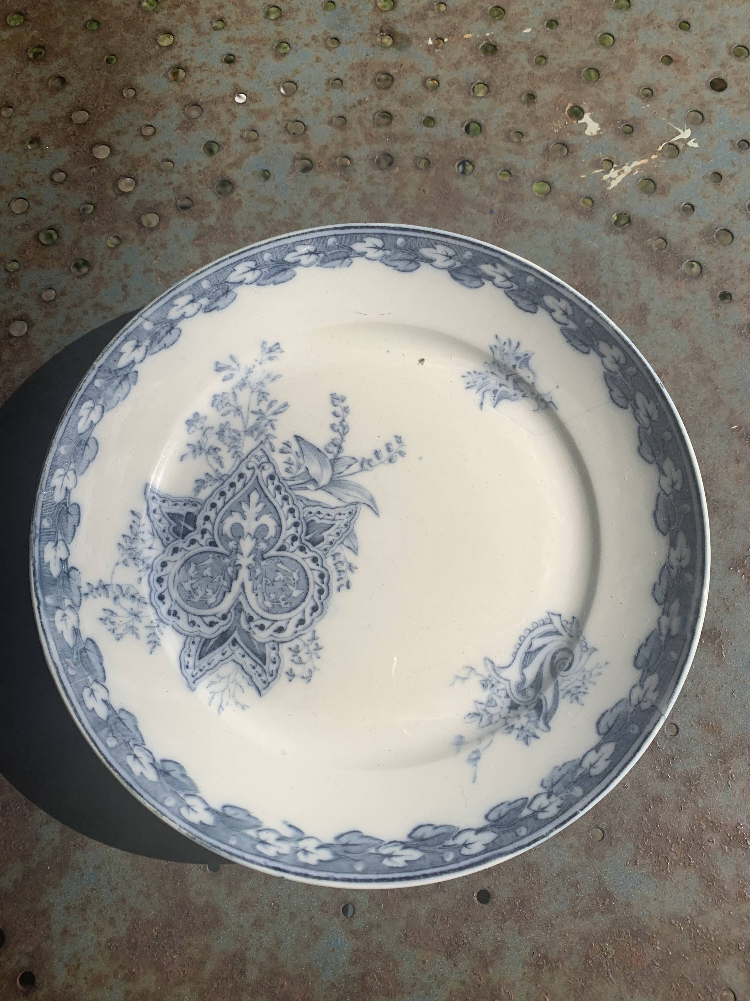 Compotier in earthenware, cartridge model, sarreguemines, u & c, made in france, art deco