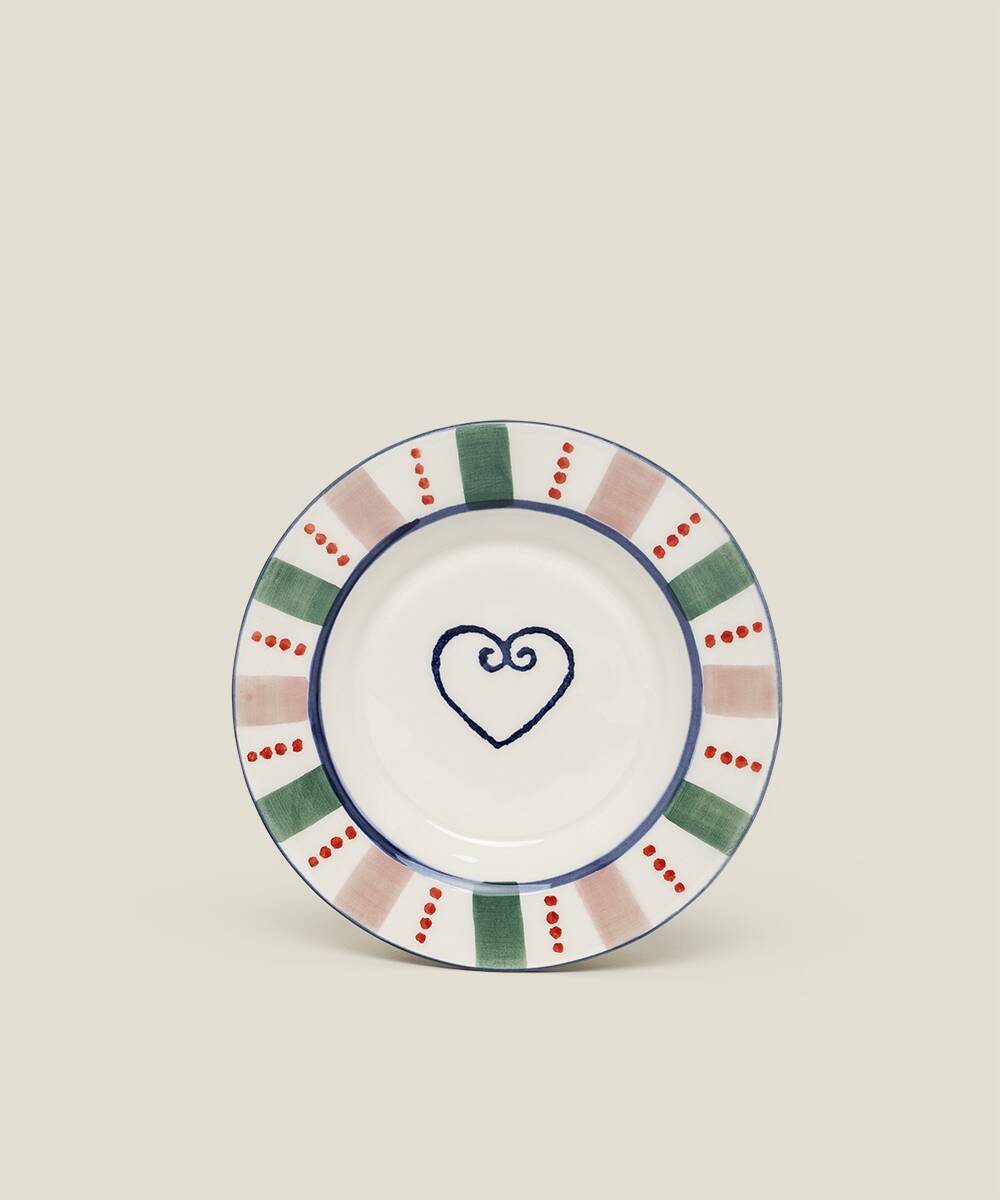 Set of 4 Heart Bread Plates / Coasters
