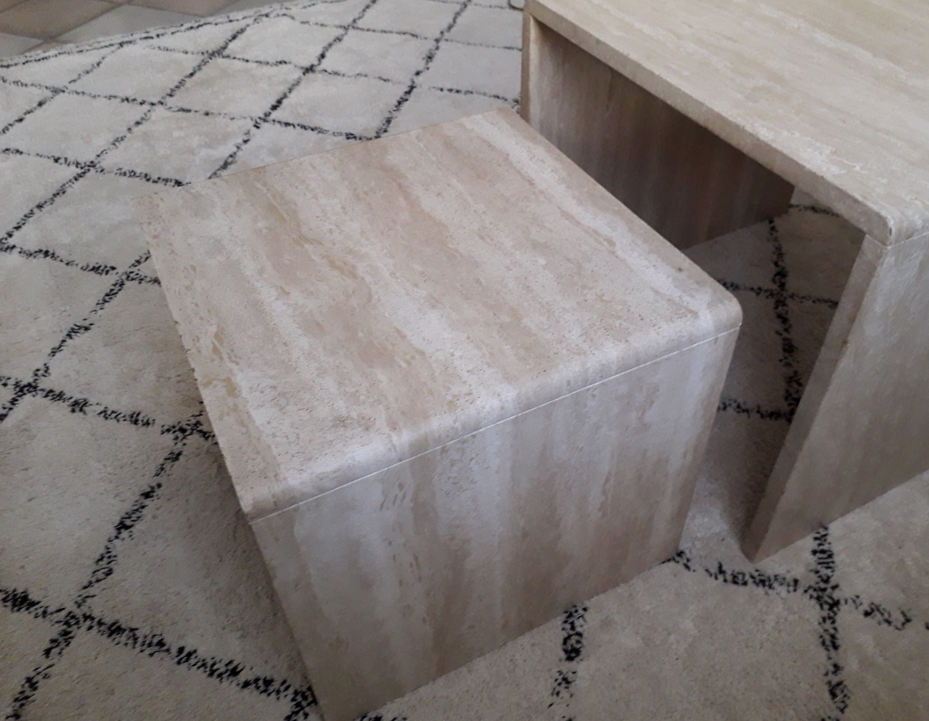 Travertine pull out tables