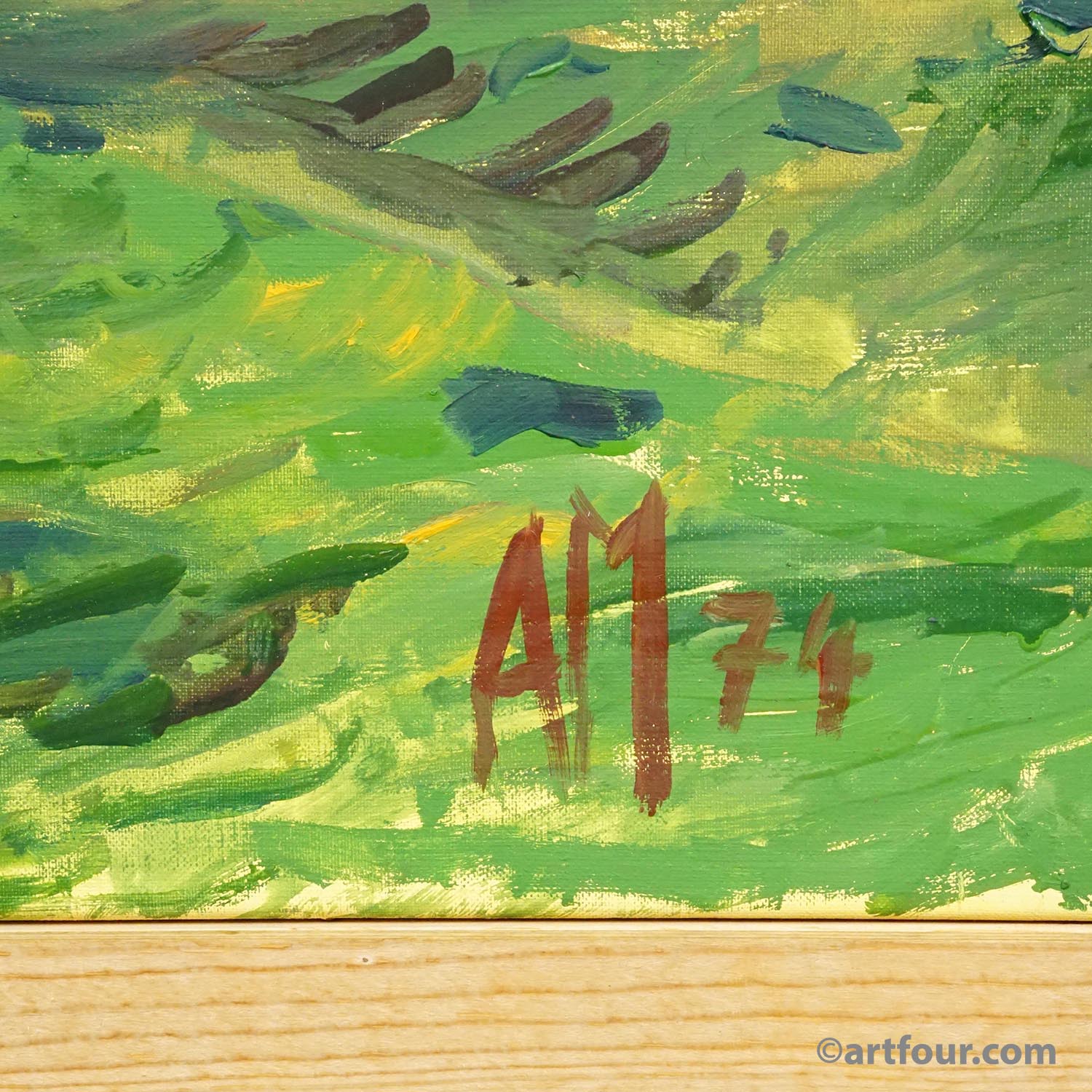 Oil painting by Alexander Michael – Landscape near Dietramszell, 1974