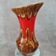 Large vintage vase signed Baudin 83 – red and brown enamelled