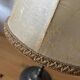 Vintage table lamp, front light, rice paper, pewter base, signed