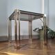 Vintage 1970s side table / Smoked glass accent table