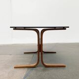 Set of 3 Norwegian Mi-Century Style Siesta Lounge Chairs and Glass Side Table by Ingmar Relling for Westnofa