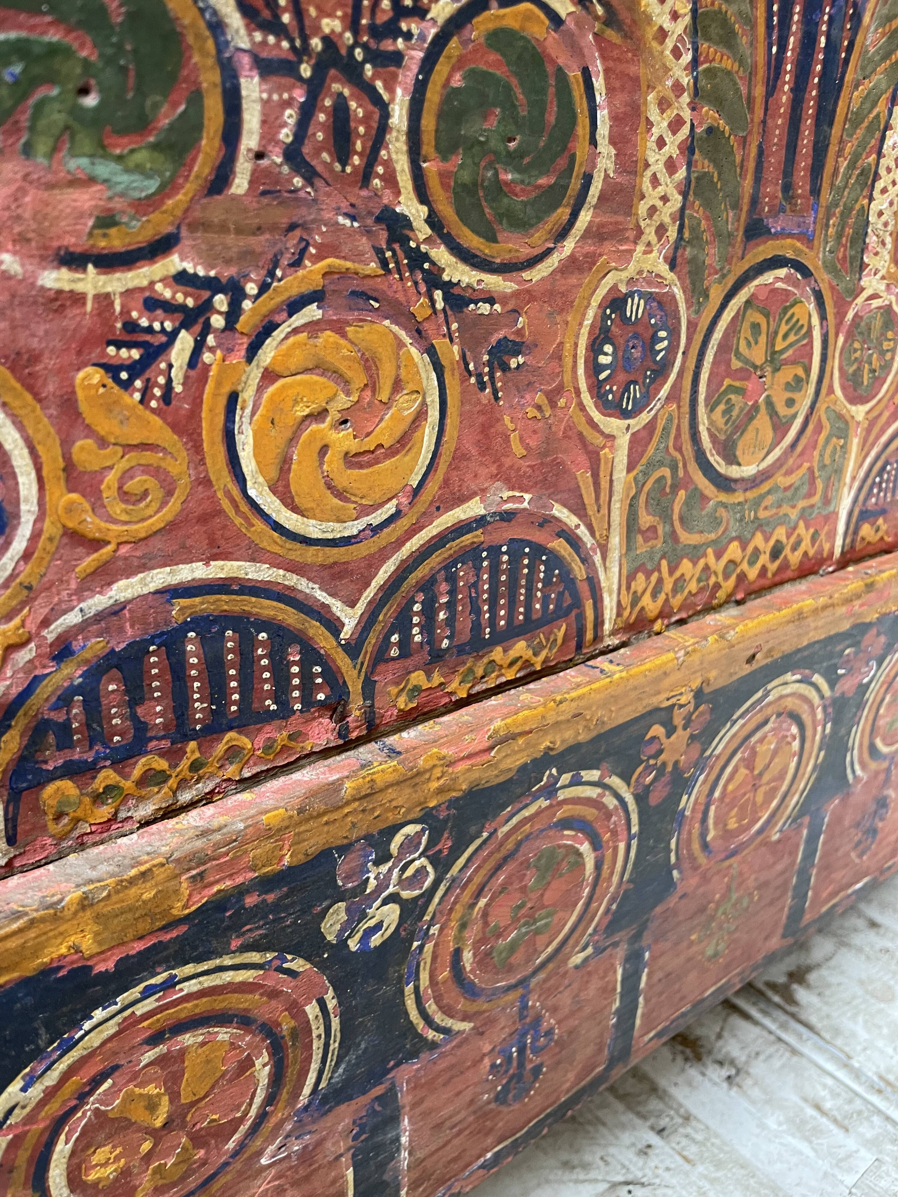 Coffre de mariage marocain polychrome années 50
