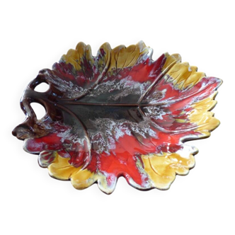 Plateau coupe à fruit en forme de feuille de marque valauris