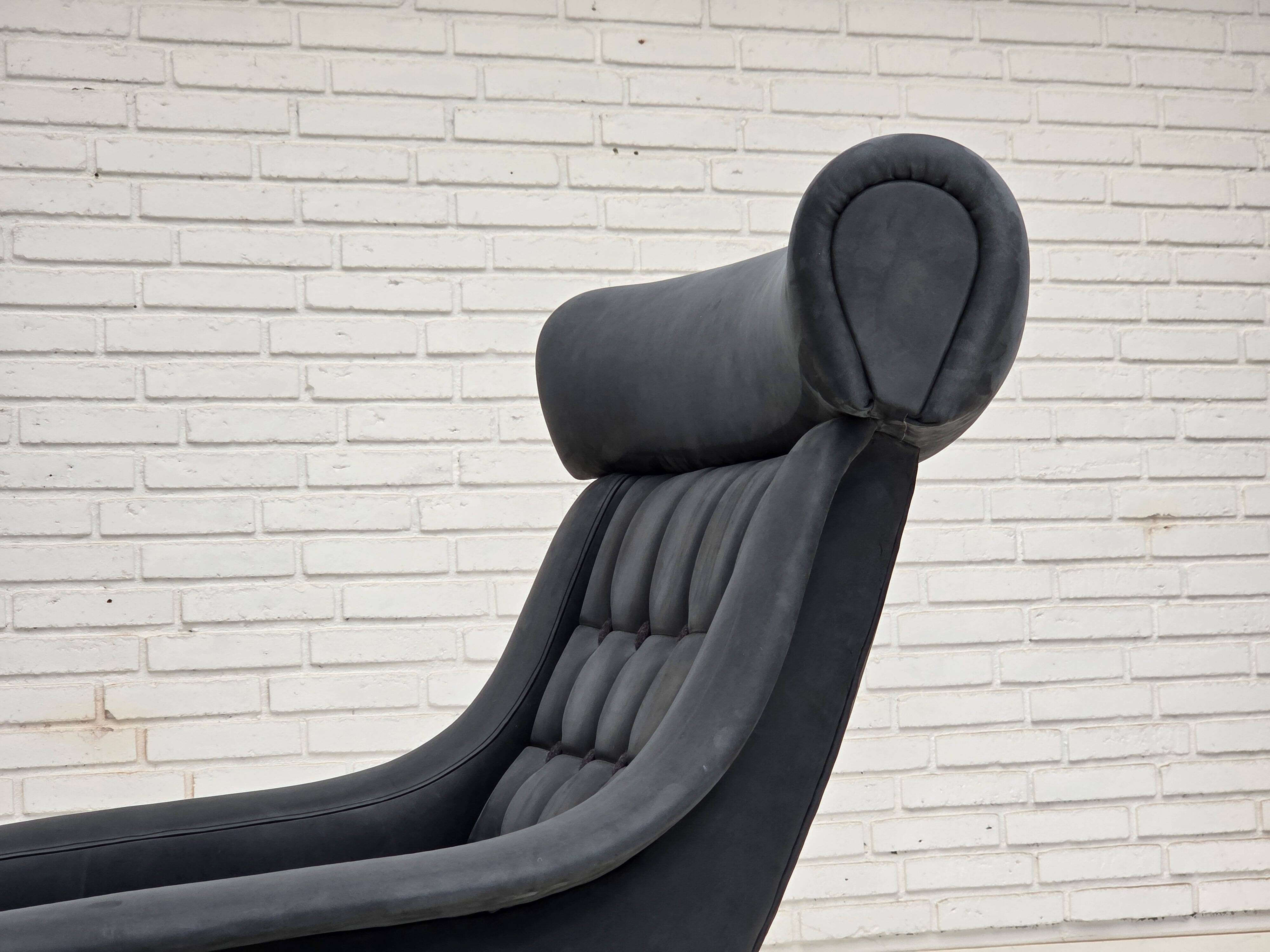 1970s, Danish design by Illum Wikkelsø, reupholstered armchair, leather.