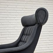 1970s, Danish design by Illum Wikkelsø, reupholstered armchair, leather.