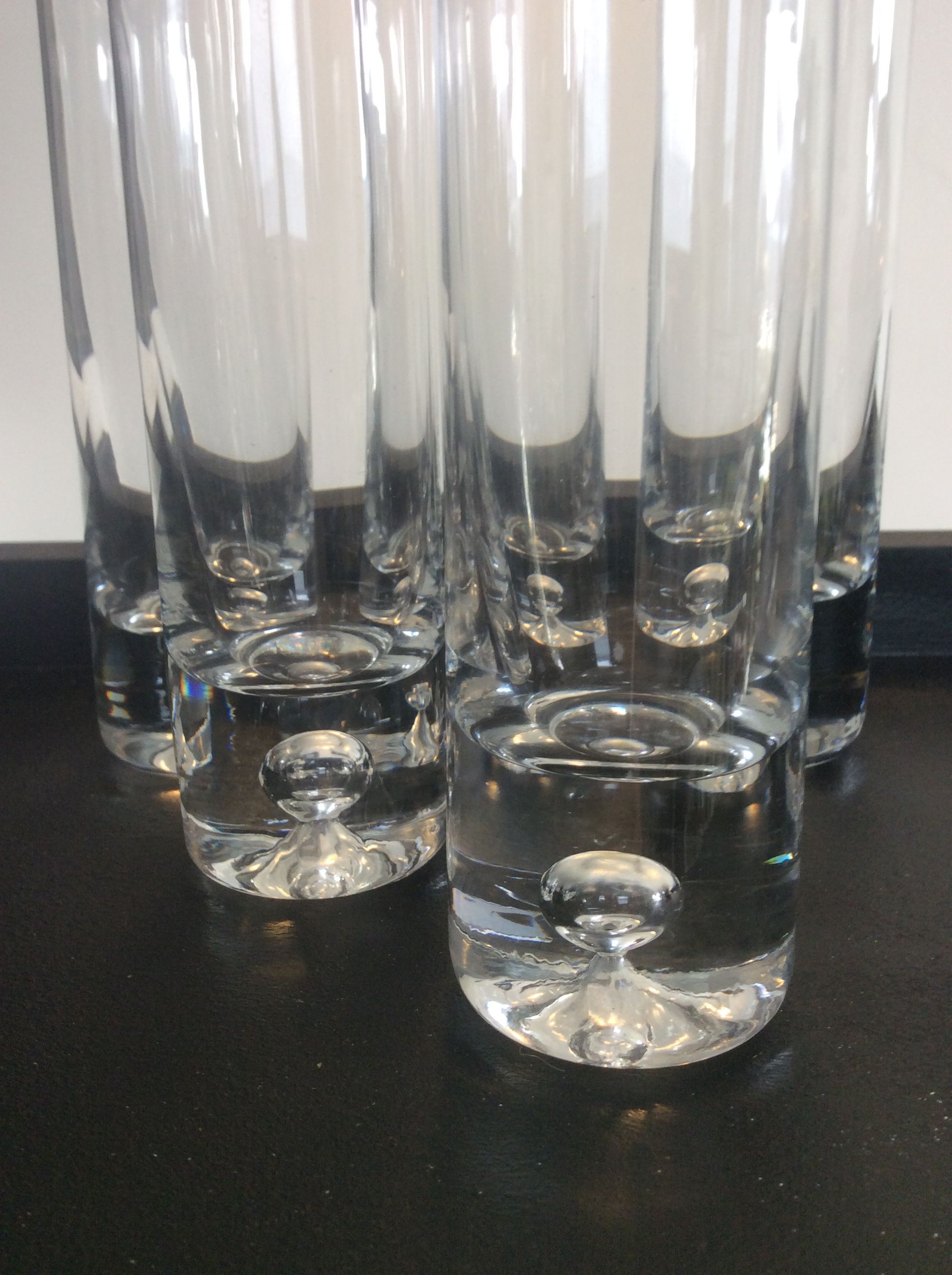 Series of 5 vintage Boussu critallin 70s glasses