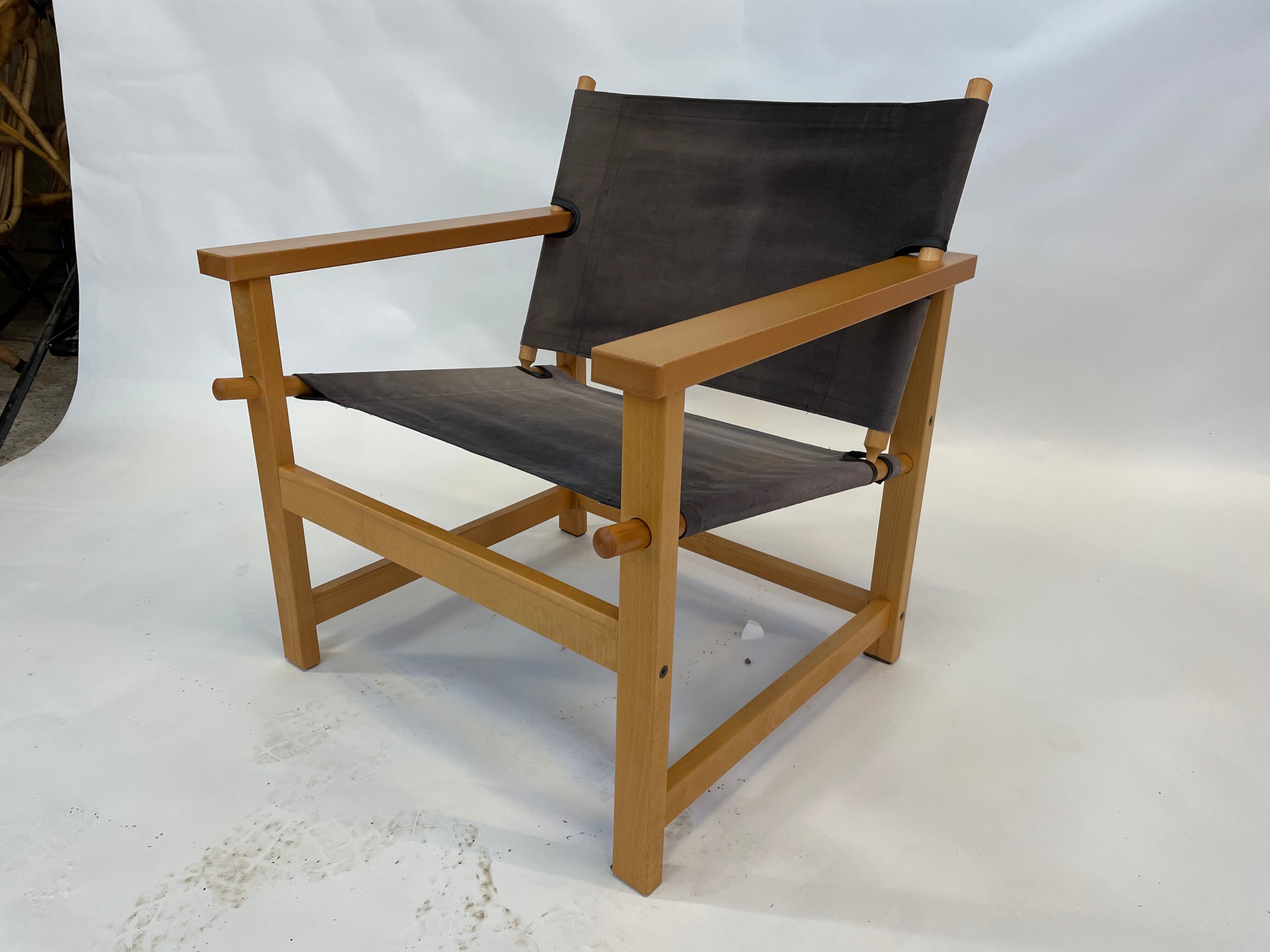 Vintage Safari Chair 1980s Hyllinge Møbler Denmark