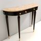Ebonized Beech Console with a Demilune Macchiavecchia Marble Top attr. to Paolo Buffa