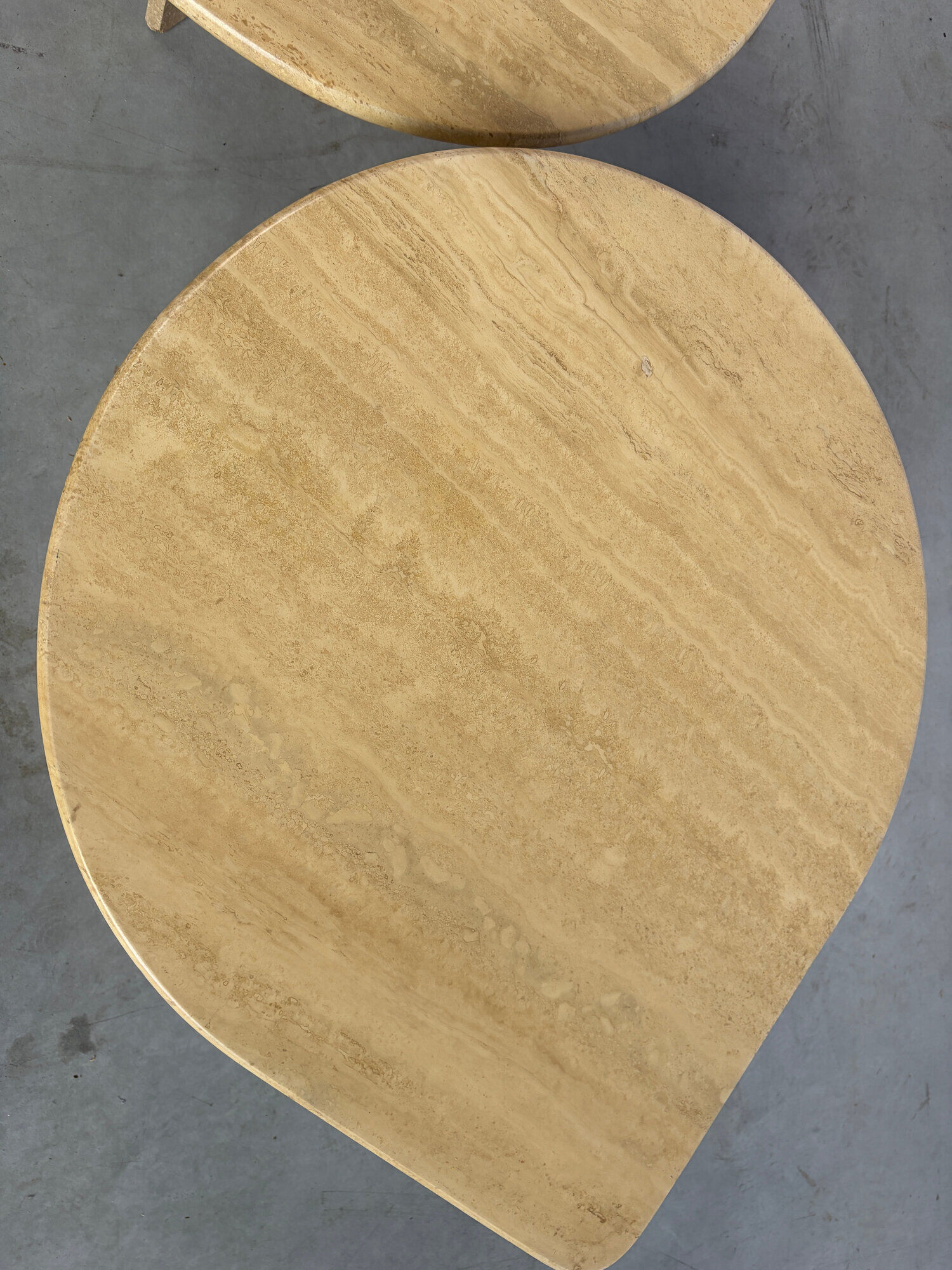 Pair of vintage travertine coffee tables or side tables, 1970s