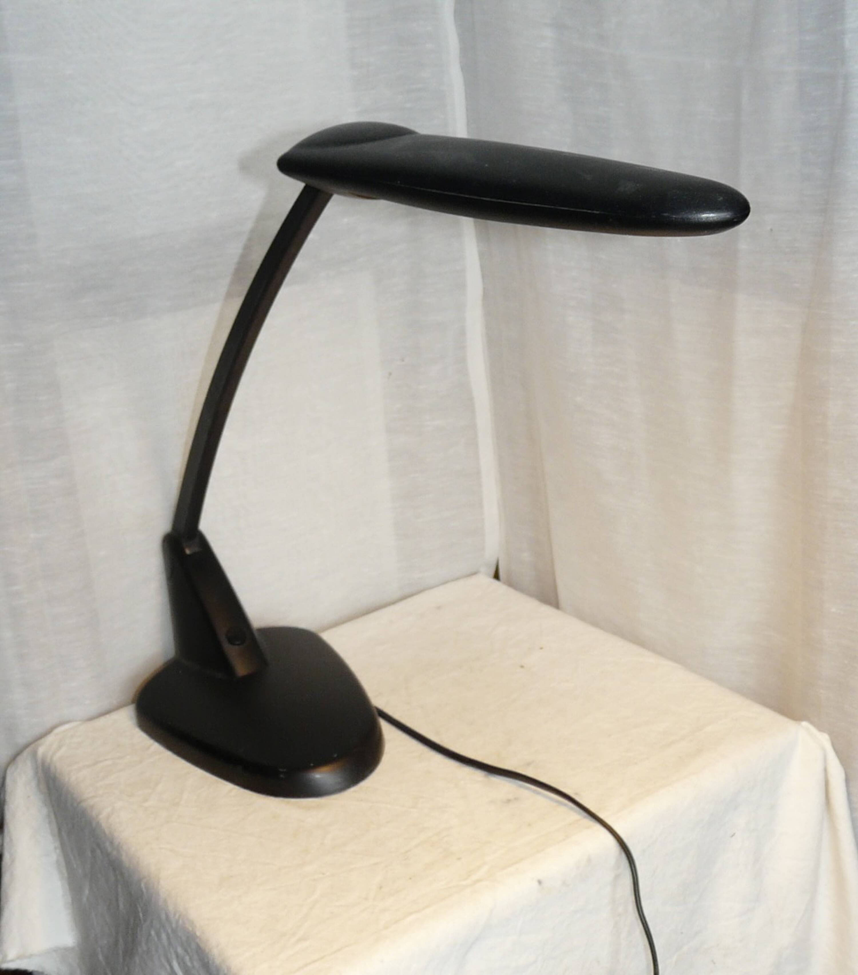 Lampe de bureau noire  Unilux Brio design 1980