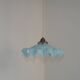 French Vintage 1930s Pale Blue Frilled Clichy Glass Lampshade Ceiling Light