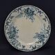 Old white and blue flat plate floral decor emile bourgeois