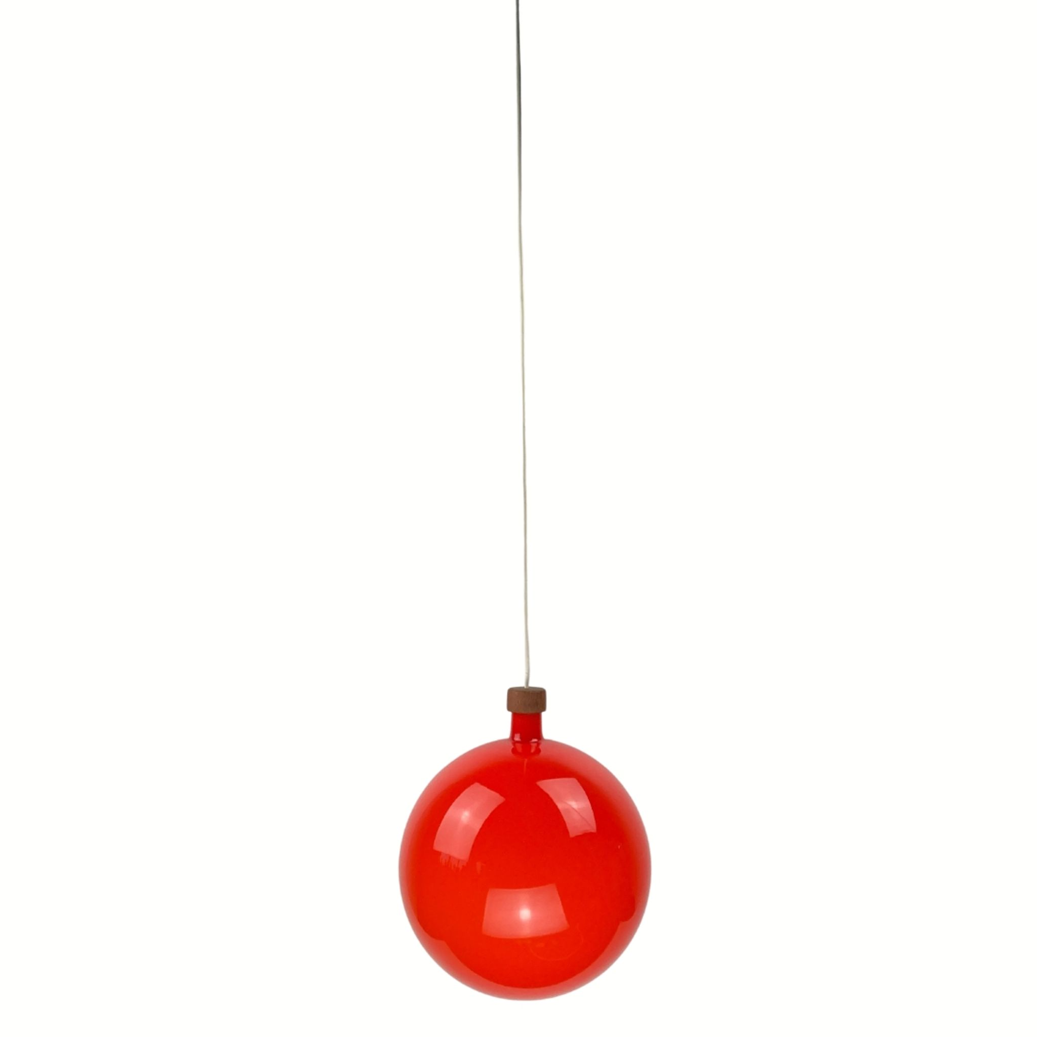 Cascade glass and teak lamp by Uno & Östen Kristiansson for Luxus, Sweden 1960s