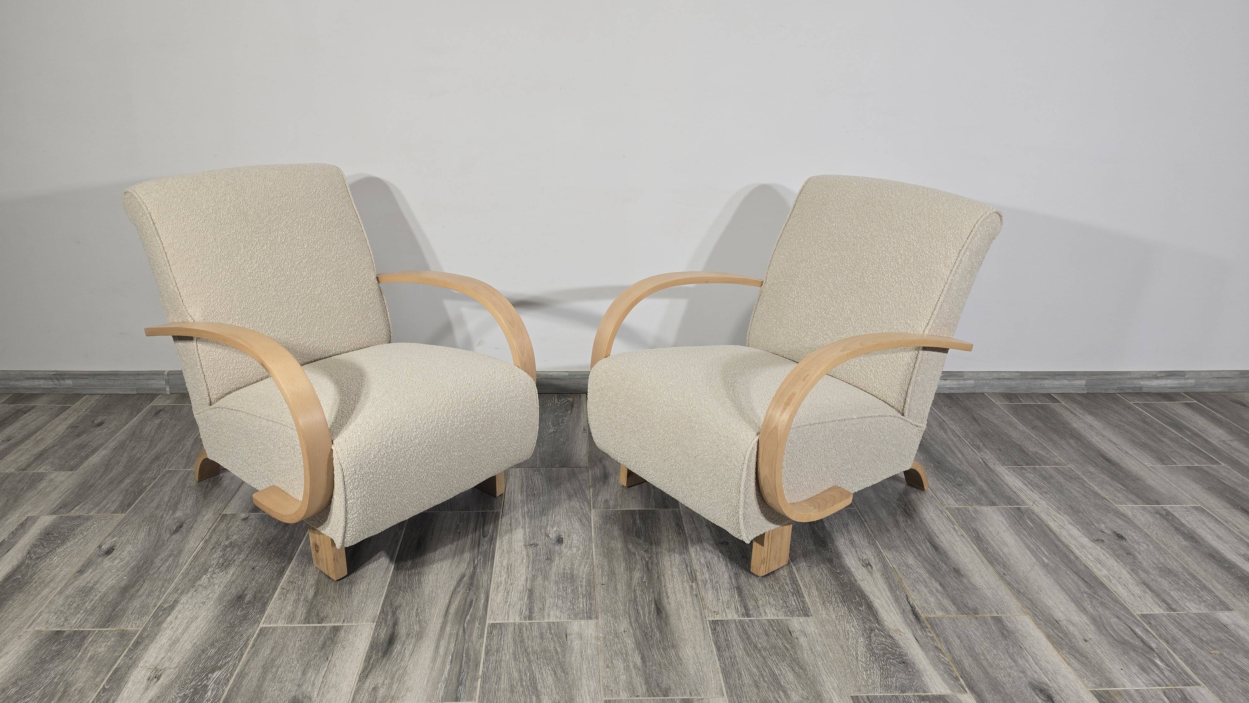 Set of Art Deco Lounge Chairs by Jindřich Halabala, 1950s