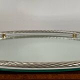 Vintage Italy tray in silver and gold metal