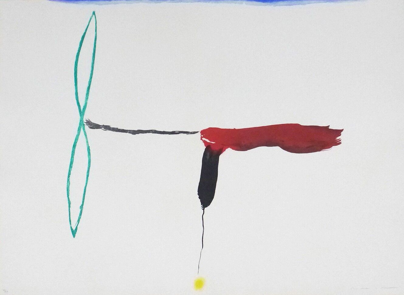 Original signed engraving Riera I Arago Jose Maria, Avión hélice verde, 2010