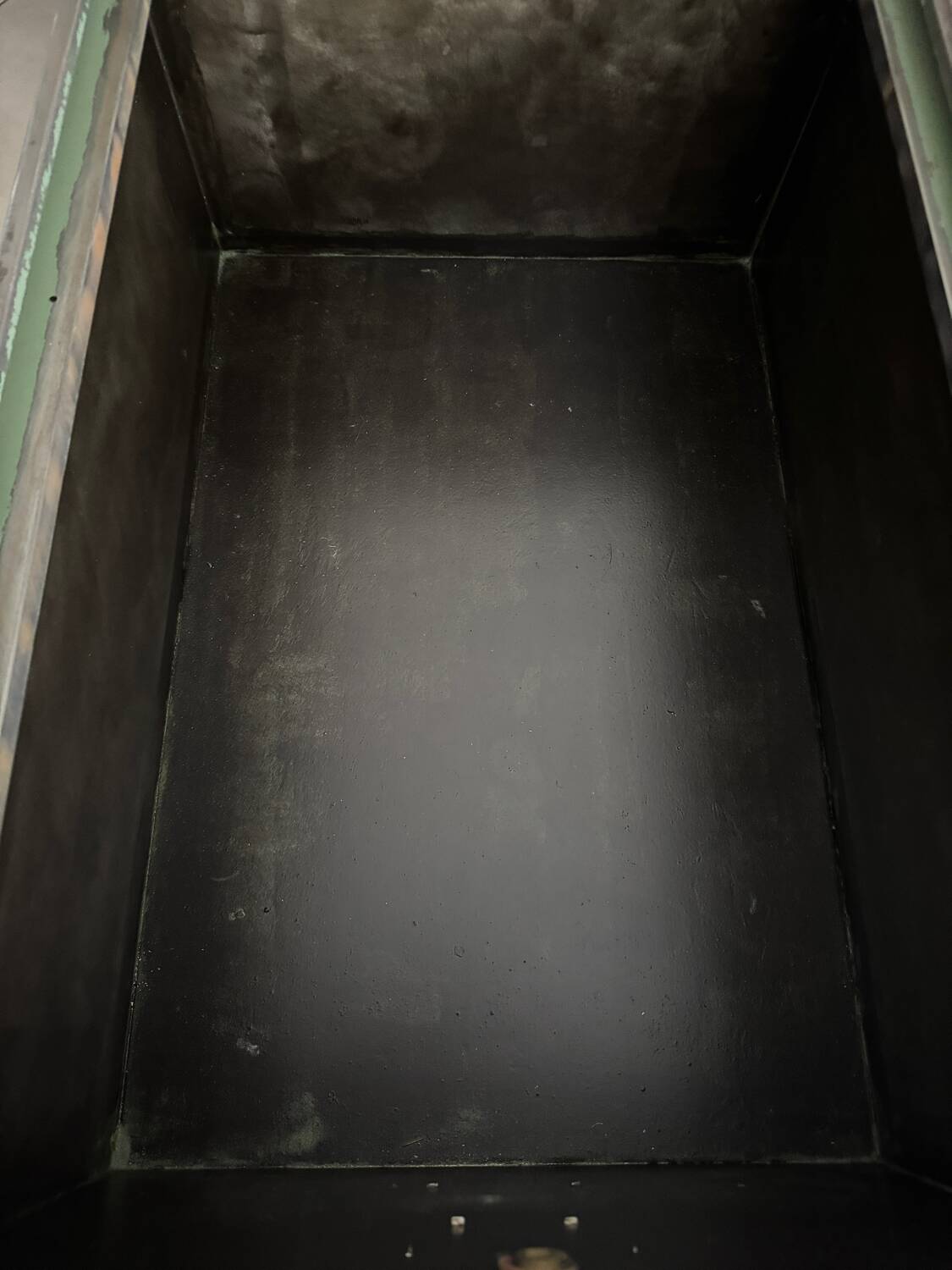 Old vintage industrial filing cabinet on wheels