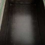 Vintage industrial filing cabinet on wheels