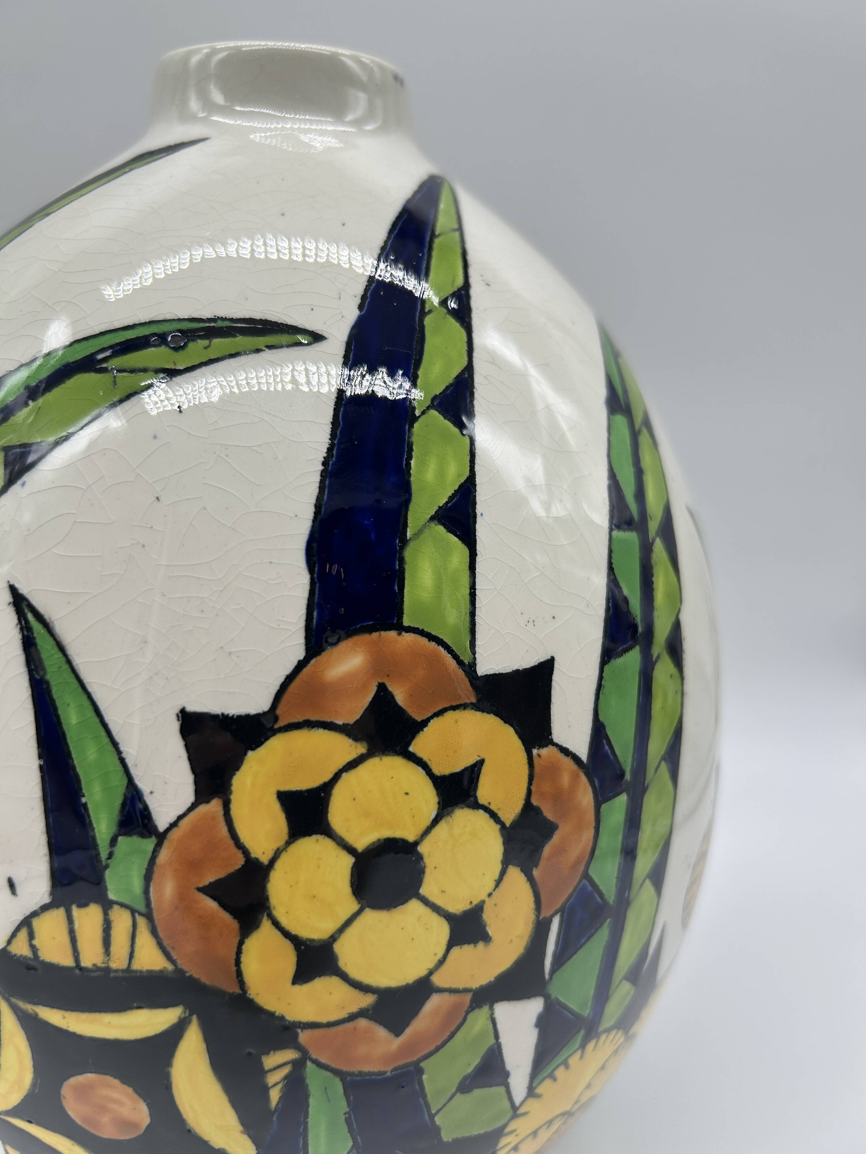 Superb art deco vase - boch freres keramis d1316