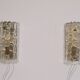 Pair of crystal and brass wall lamps by Carl Fagerlund for Orrefors