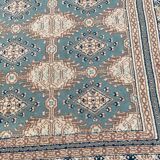 Persian wool rug blue green 125x190