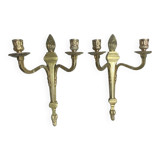 Pair of wall candle holders in bronze