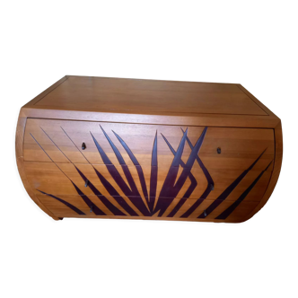 Exotic solid wood prototype chest of drawers