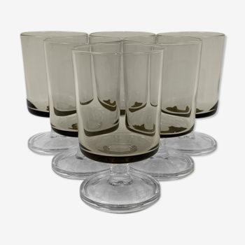 6 verres à digestif verre fumé