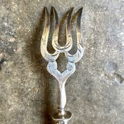 Dessert fork, service cutlery in silver engraved "CR"