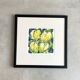 Cheerful silkscreen "yellow tulips" by Ad van Hassel, Dutch art
