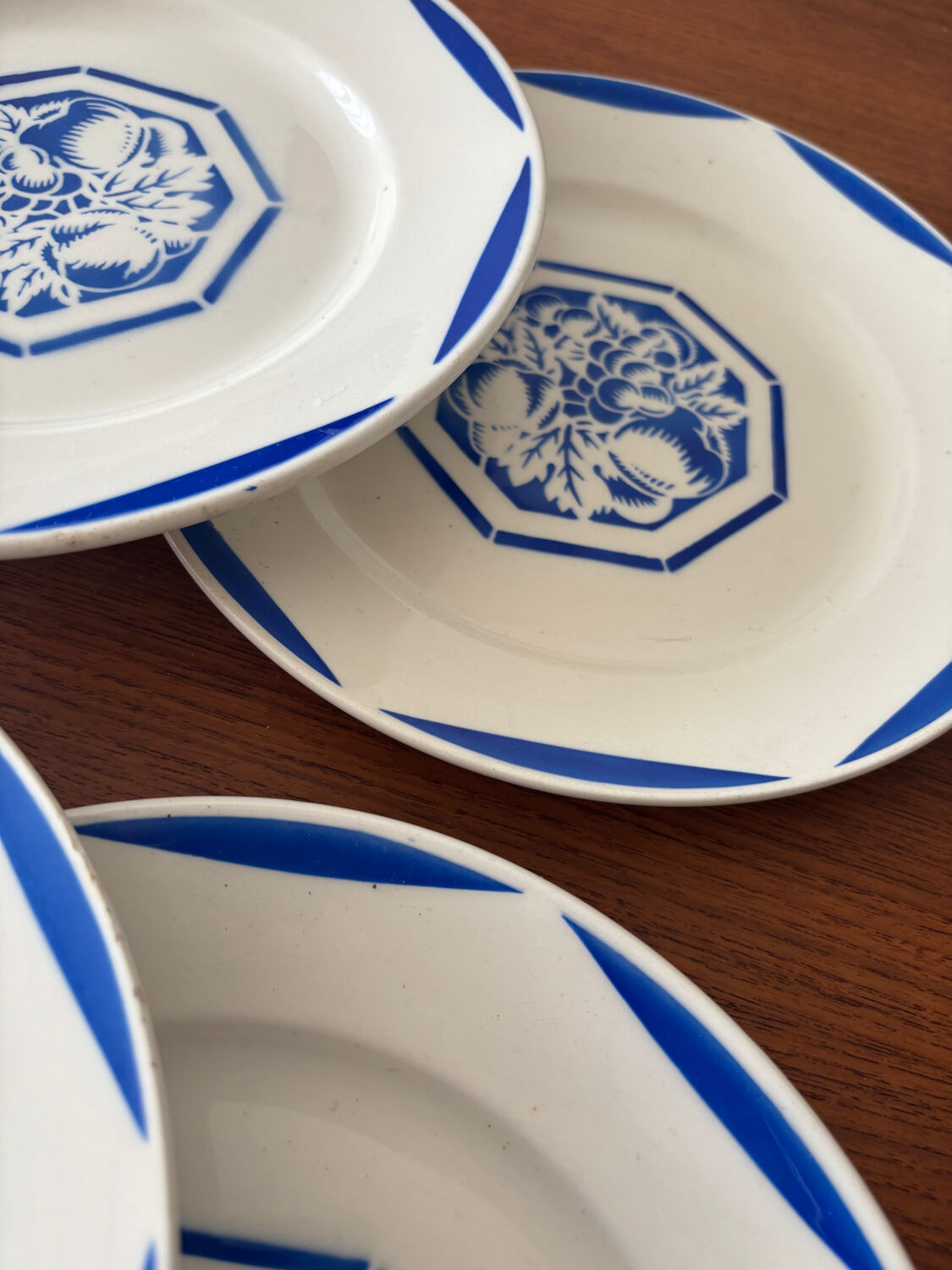 Set of 6 flat plates KG Lunéville Fructidor model – earthenware frui