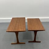 2 tables d’appoint gigognes danoise en teck par Kai Kristiansen pour Vildbjerg