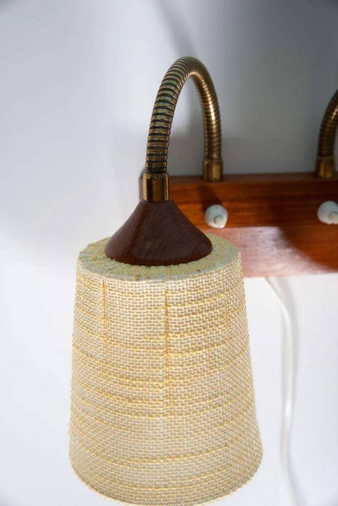 Vintage teak wall lamp for bedside, wall lamp Sweden 1960s