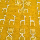 Tapis jaune et blanc berbère 115x63cm
