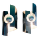 Set of 2 Space Age 1970s wall lights inspired by Oxar lamps