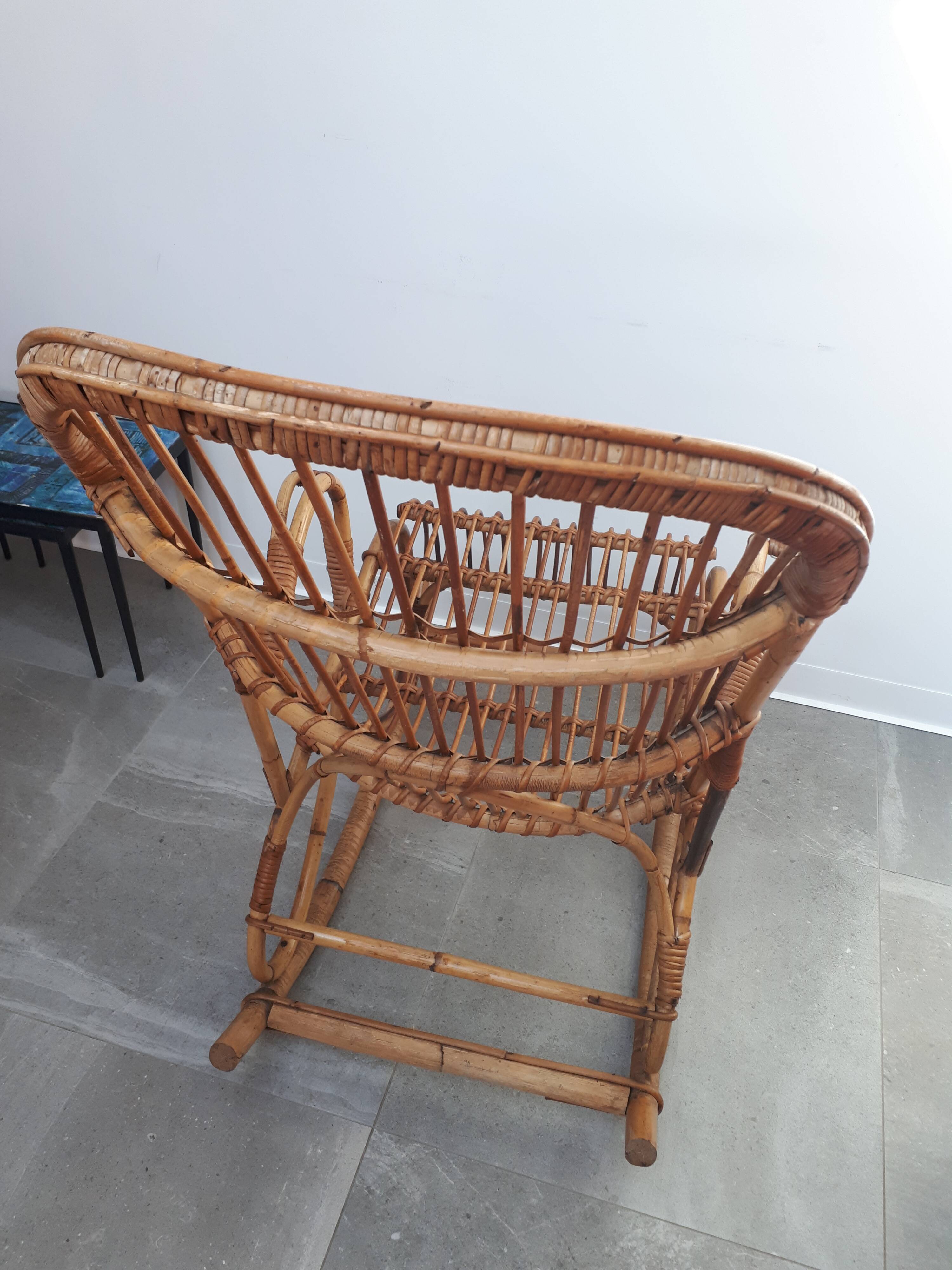Rattan rocking chair from the 60s