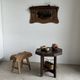 Small wall mirror in organic old Indonesian teak 75x45.