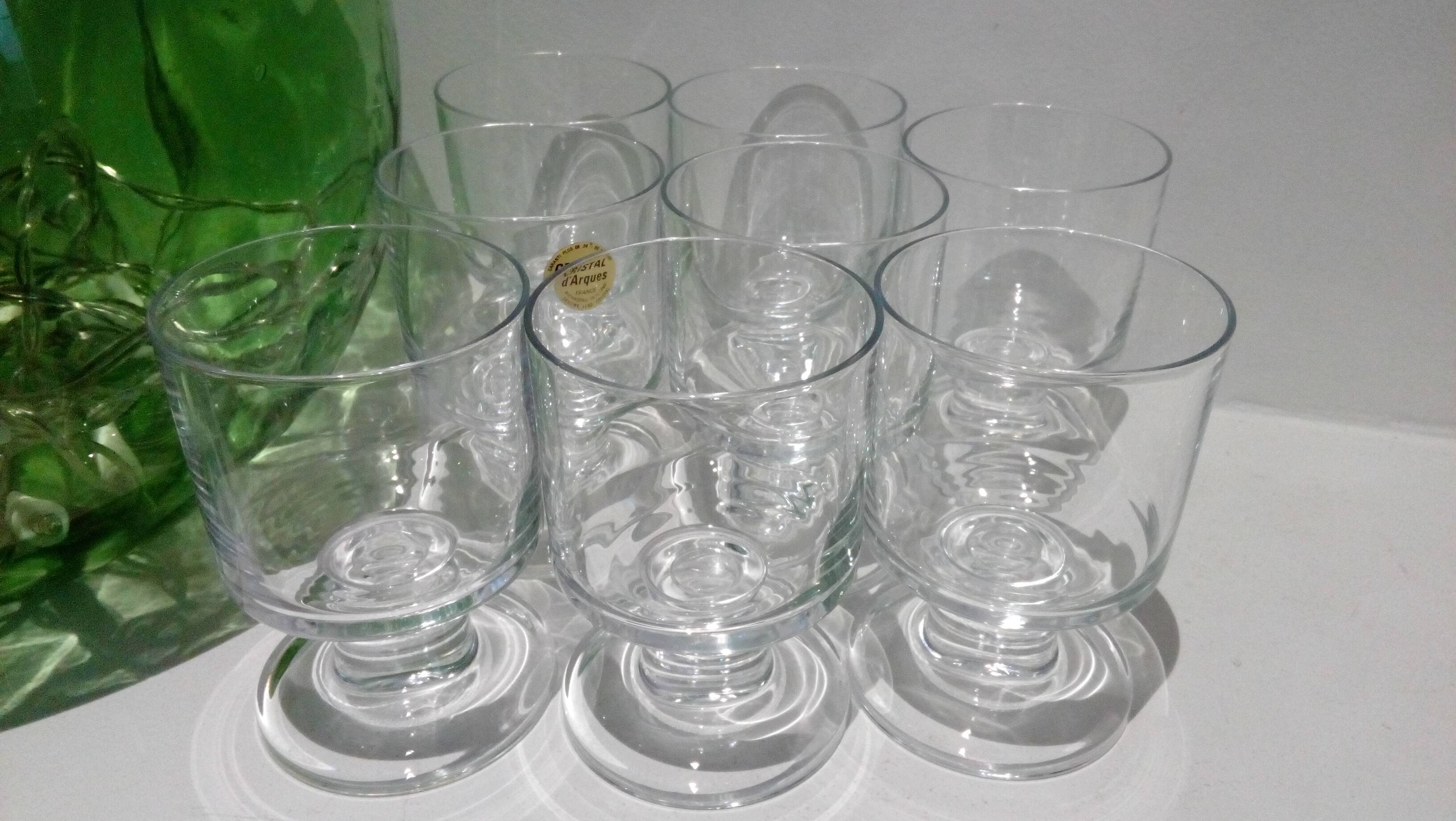 Set of 8 vintage crystal glasses