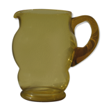 Amber yellow blown glass pitcher