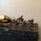 Wooden and metal roller skates