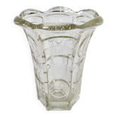 vase en verre moulé corolle style art déco 1950