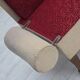 1950s, Danish sofa-daybed, red/beige furniture wool, ash wood legs.