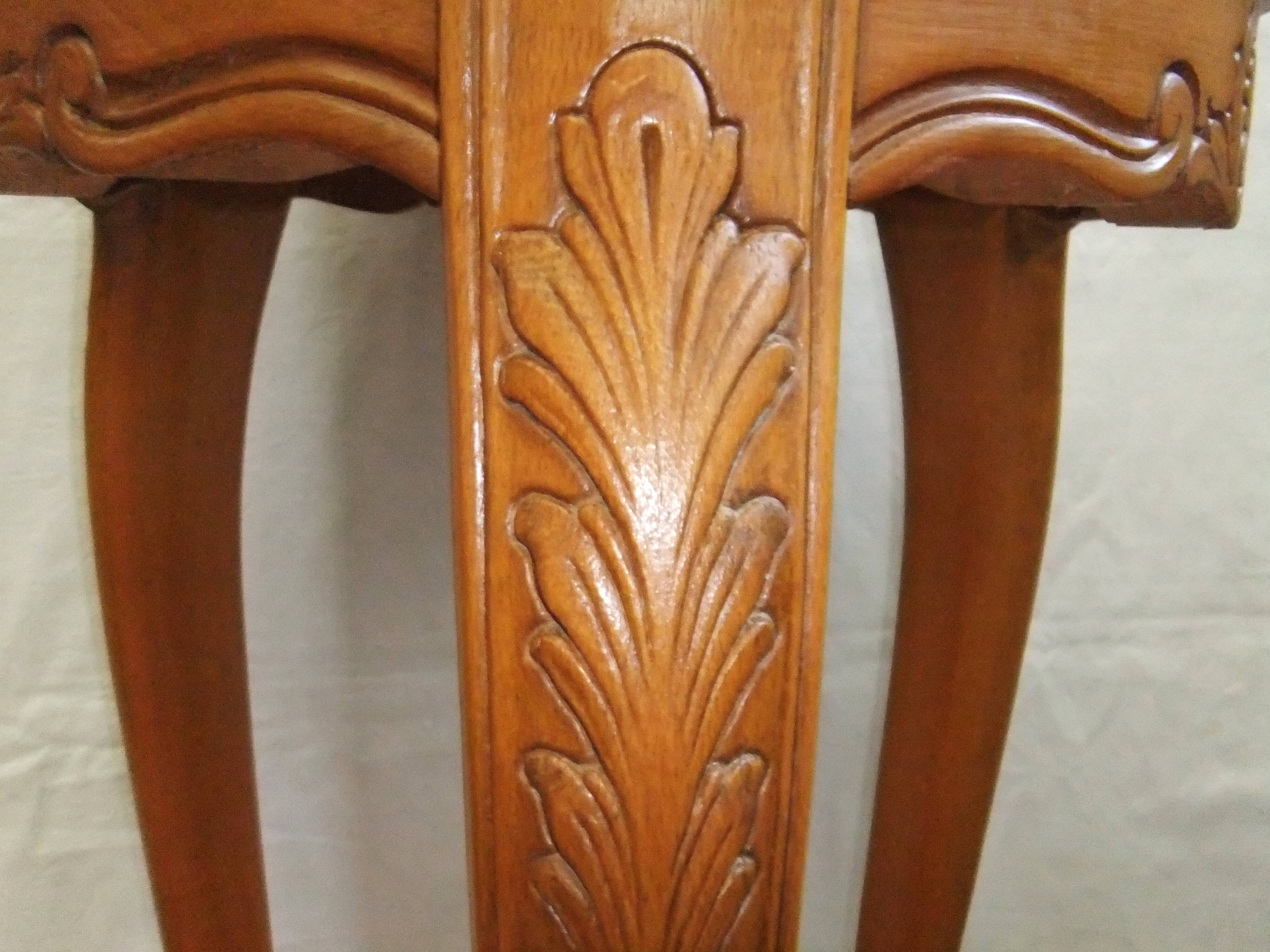 Sellette guéridon style louis XVI coquille feuille acanthe bois marbre