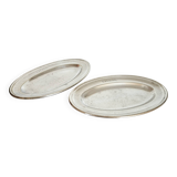 Oval silver-plated metal platters, Christofle